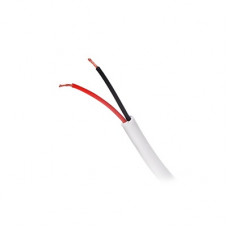 ( Venta por metro ) Cable de 2 conductores para alarmas y dispositivos de notificación, color blanco multifilar calibre 22 ; Uso INTEMPERIE
