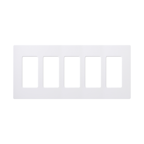 Placa de pared 5 espacios, para atenuador (dimmer), switch ó control remoto PICO inalámbrico