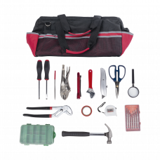 Kit de herramientas de reparación con 15 piezas, incluye maleta de herramientas.