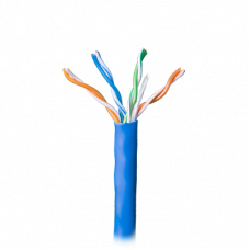 Bobina de cable par trenzado nivel 5 (CAT 5e), CMR, de color azul, de 4 pares de conductores sólidos de cobre AWG 24.para aplicaciones de CCTV/Redes de datos/IP Megapixel/Control RS485.