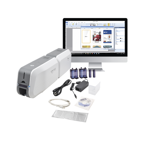 Kit Impresora SMART51L / Con Laminador /DOBLE Lado/3 Años Garantia / Incluye 2 x  RibbonColor / 100 tarjetas PVC/ 1 Cinta de Limpieza/ Software