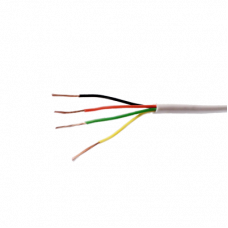 Cable de 4 conductores para alarmas y dispositivos de notificación, color blanco, calibre 22