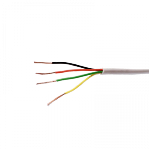 Cable de 4 conductores para alarmas y dispositivos de notificación, color blanco, calibre 22