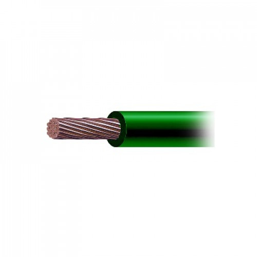Cable de Cobre Recubierto THW-LS Calibre 4 AWG 19 Hilos Color Verde (1 metro)