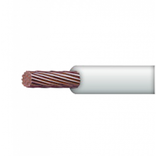 Cable 10 awg  color blanco,Conductor de cobre suave cableado. Aislamiento de PVC, autoextinguible.