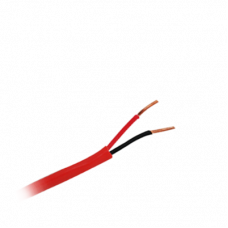 Bobina de alambre de 305 metros, calibre 16 de 1 par, color rojo, tipo FPLR, CL2R, C (UL) FT4 para aplicaciones  en sistemas de detección de incendio y sistemas de evacuación.