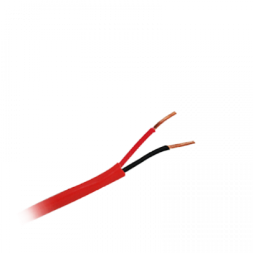Bobina de alambre de 305 metros, calibre 16 de 1 par, color rojo, tipo FPLR, CL2R, C (UL) FT4 para aplicaciones  en sistemas de detección de incendio y sistemas de evacuación.