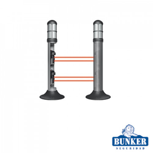 Carcasa Bunker tipo lámpara de guardia para alojar fotoceldas de doble rayo infrarrojo.