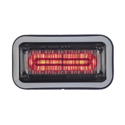 Luz d/advertencia Prizm II con bisel 7x3 in lente claro LED color rojo