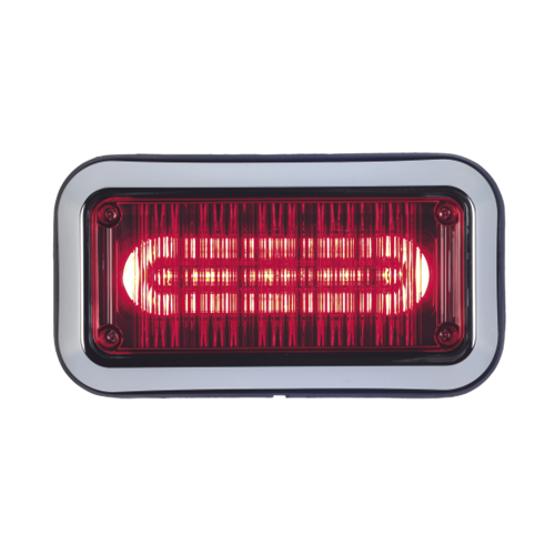 Luz perimetral de advertencia Prizm II con bisel 7x 3  lente claro, LED color rojo