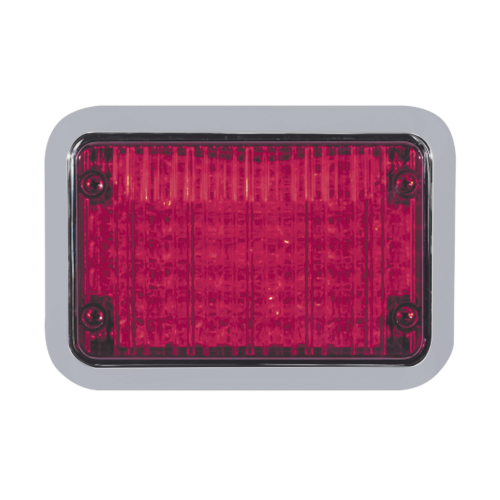 Luz perimetral LED roja 4x6 con bisel