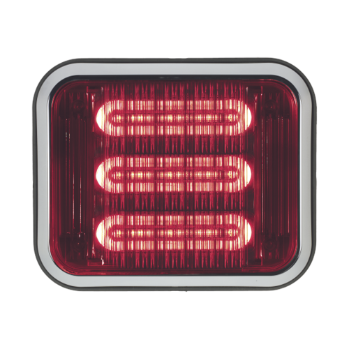 Luz perimetral LED PriZm ? II de 7x9 con bisel, lente y LED de color rojo