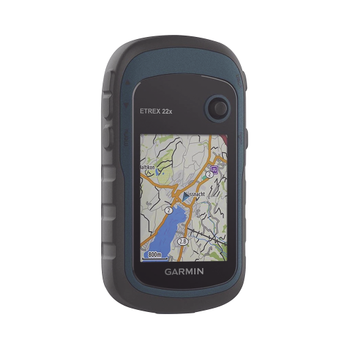 GPS portátil eTrex22 con mapa base precargado, almacena hasta 2000 puntos de interés, e incluye función de cálculo de áreas.