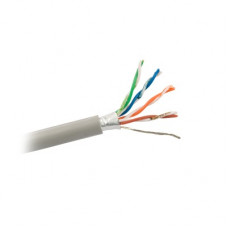 Retazo de 5 mts de Cable Cat5e FTP, ESCUT, UL, CMR, color Gris, para aplicaciones en CCTV y redes de datos. Uso en intemperie.