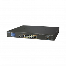 Switch Administrable Capa 3, 16 Puertos Gigabit con PoE 802.3bt, 2 Puertos 10 G SFP+, Pantalla Táctil (400 W)