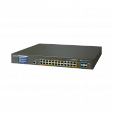 Switch Administrable L2+ 24 puertos gigabit c/ Ultra PoE, 4 puertos 10G SFP, c/Display, Fuente Redundante (600W)