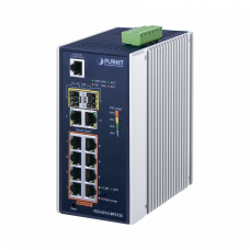 Switch industrial Administrable L2 de 8 puertos Gigabit c/PoE 802.3at + 2 puertos Gigabit + 2 puertos SFP (240W)