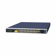 Industrial L3 24 puertos 10/100 / 1000T 802.3at PoE + 4 puertos compartidos 100 / 1000X SFP Managed Ethernet Switch (-40 ~ 75 grados C)