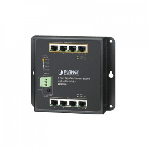 Switch Industrial no-administrable de Pared de 8 puertos Gigabit con 4 puertos PoE+ 802.3at