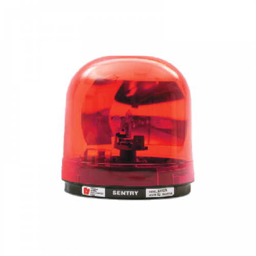 Luz giratoria SENTRY con reflector tipo parabólico, color rojo