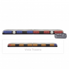 Barra de luces Vantage Ultra Brillante con 62 poderosos LEDs última generación, color Rojo/Azul y Barra de Control de Trafico