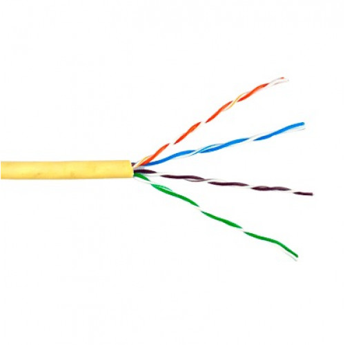 Bobina de cable de 305 metros, UTP Cat6 Riser, de color Amarillo, UL, CMR, probado a 350 Mhz, para aplicaciones de CCTV / redes de datos/ IP megapixel / control rs485