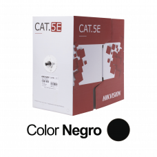 Bobina de Cable UTP /  Cat 5e / 24 AWG / 305 mts / Uso Exterior / 100% Cobre / Color Negro