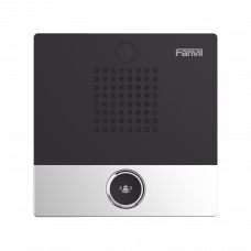 Mini Intercomunicador para hotelería y hospitales, con diseño elegante, PoE, 1 botón, 1 relevador integrado de salida y entrada.