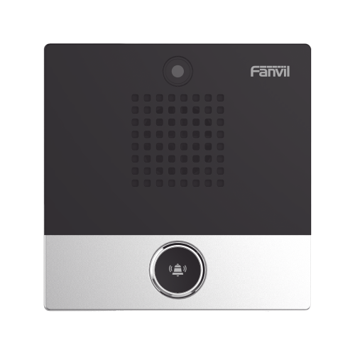 Mini video Intercomunicador para hotelería y hospitales, con diseño elegante, PoE, cámara 1Mpx, 1 botón, 1 relevador integrado de salida y entrada.