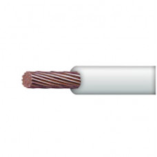 Cable 8 awg  color blanco,Conductor de cobre suave cableado. Aislamiento de PVC, autoextinguible. BOBINA 100 MTS