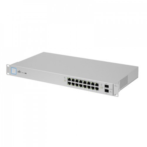 Switch UniFi administrable de 18 puertos (16 Gibabit PoE+ 802.3at/af y pasivo 24V + 2 SFP) 150 Watts